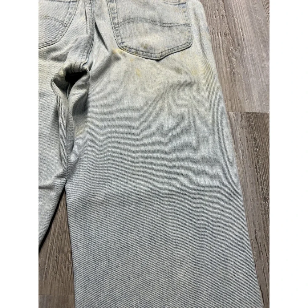 Vintage Lee Jeans Mens 34x29‎ Blue Stone Wash Denim Distressed 90s Y2K Rivets